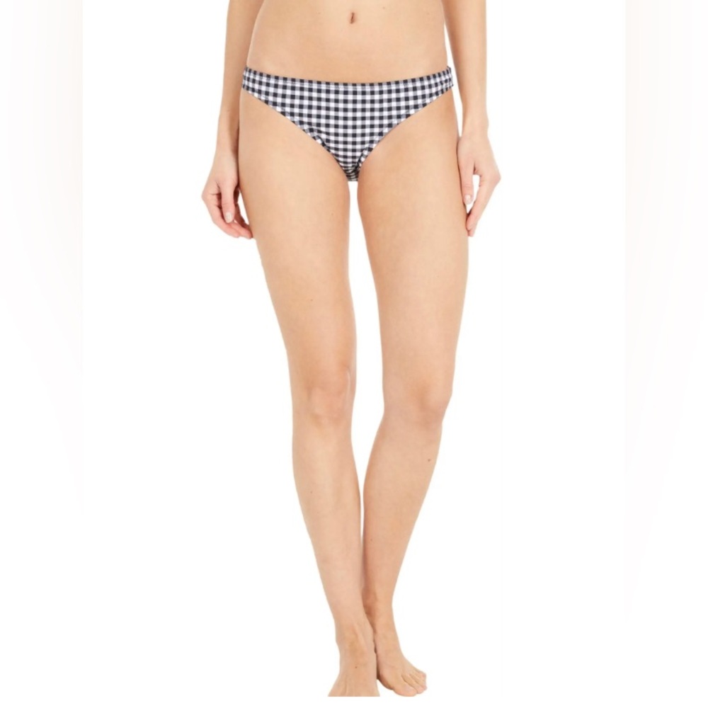 NWT J.Crew LOWRIDER BIKINI BOTTOM IN MATTE GINGHAM Size/M.